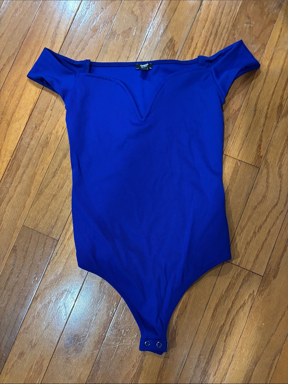 Royal Blue Off-Shoulder One-Piece Bodysuit